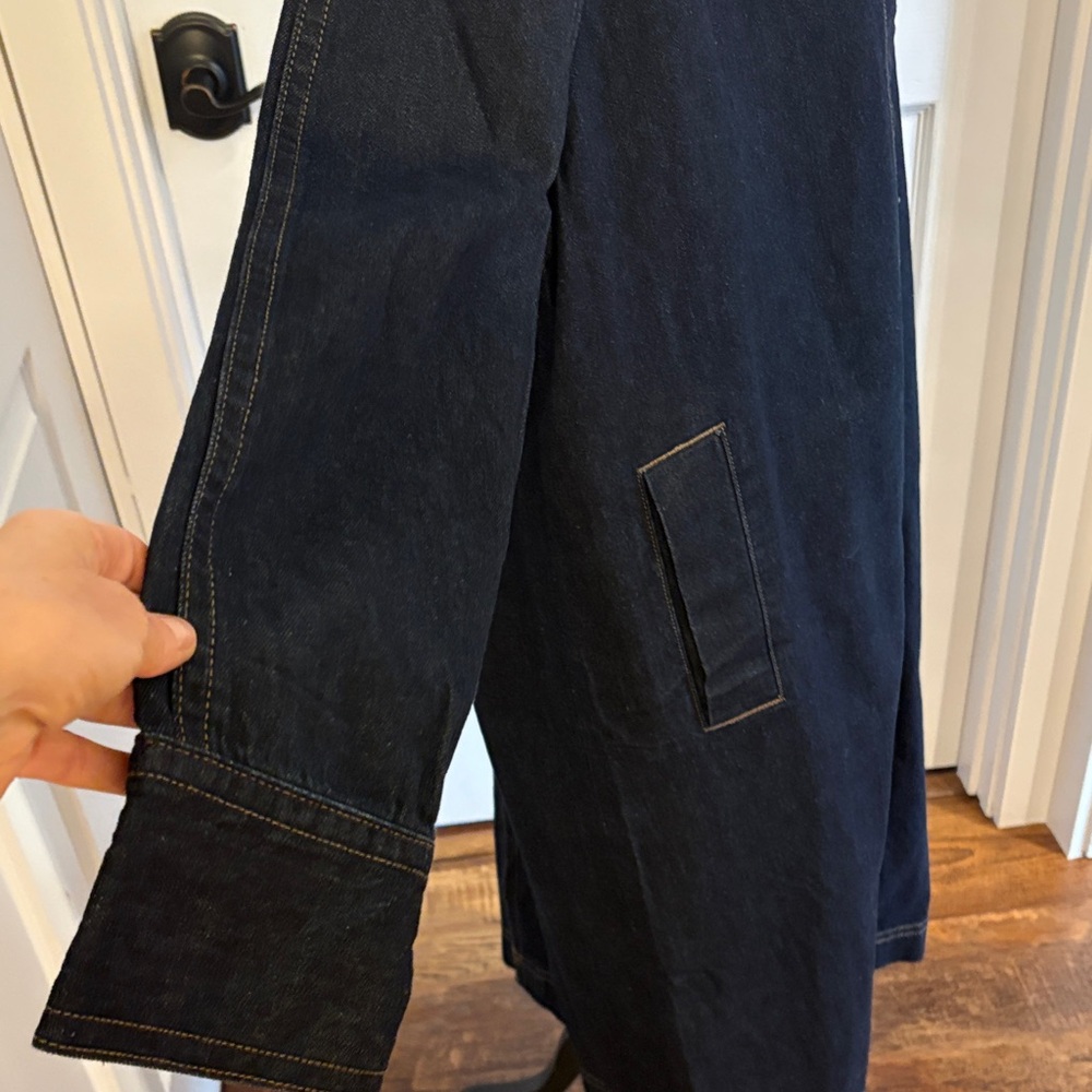 Long Dark Denim trench Coat - Picture 5 of 10